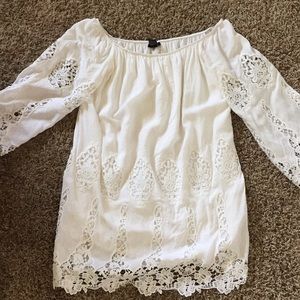 Off the shoulder white dress